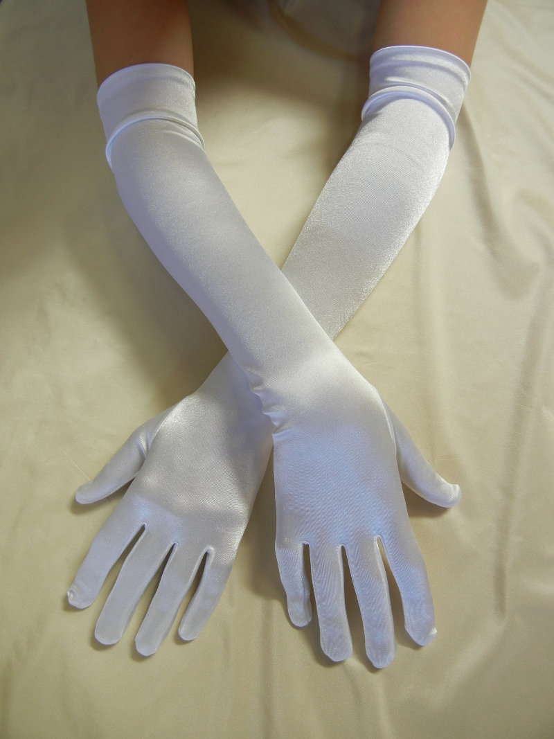 Above Elbow Length Satin Gloves